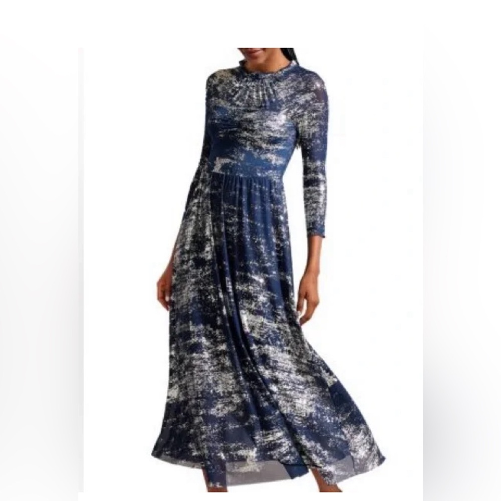 TED BAKER Iggy Metallic Burnout Midi dress - Ted Size 1 (US 4) - New With Tag